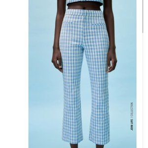 Zara Blue Gingham Mini Flare Pants-SOLD OUT ONLINE